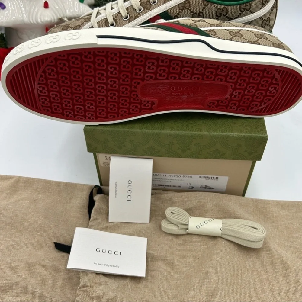 Men’s Gucci tennis 1977 low top sneakers size 12 fits 12.5 made in Italy